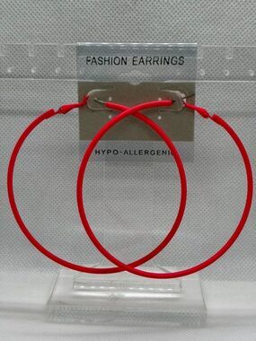 3For$20 Fashion Earrings Neon Pink Large Hoop Earrings